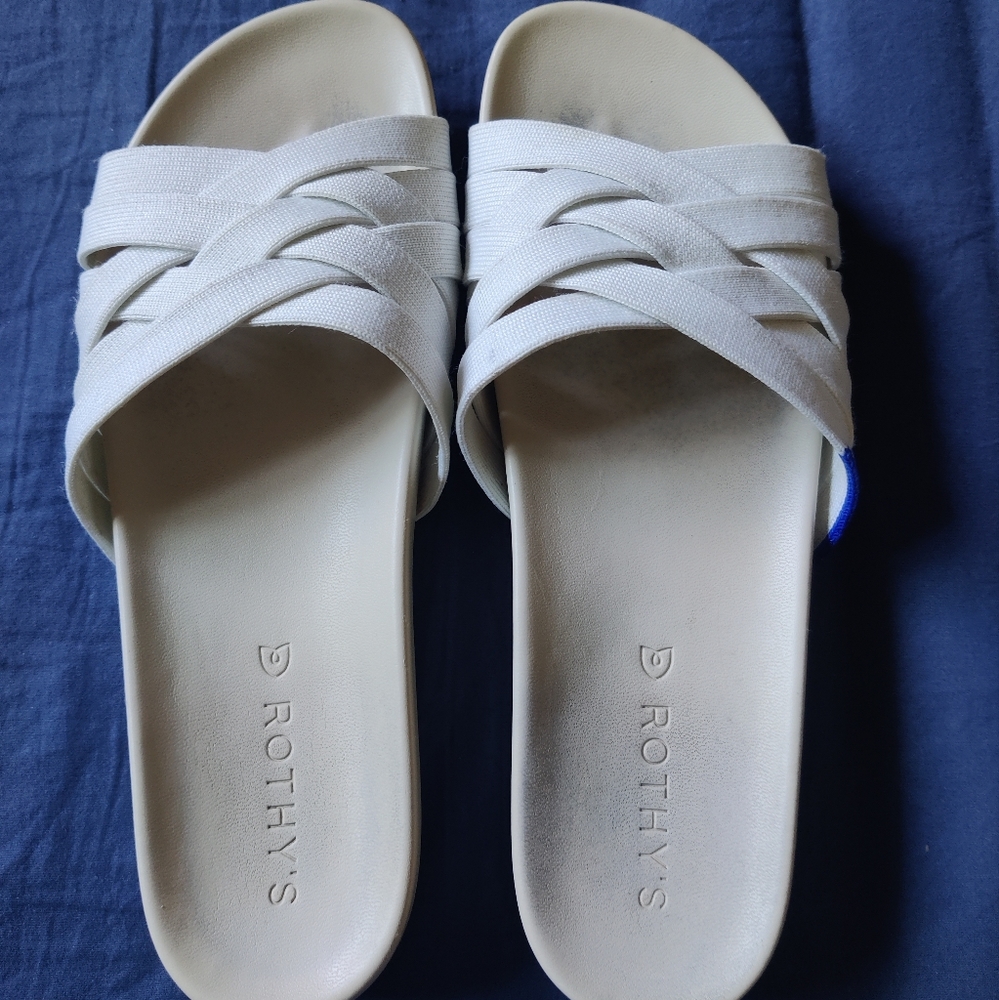 Rothy's The Slide Sandal in Cloud White